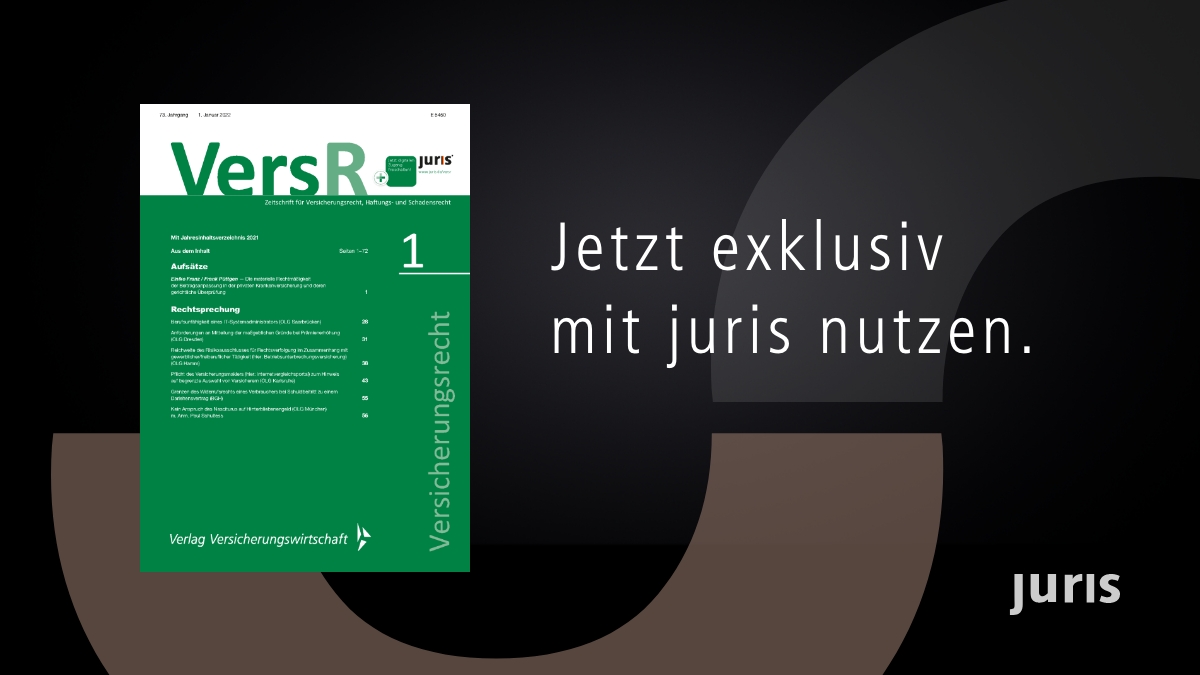 juris GmbH (@dasrechtsportal) on Twitter photo Jetzt exklusiv mit juris nutzen: Die Zeitschrift "Versicherungsrecht (VersR)" ist die führende deutschsprachige Fachzeitschrift im Versicherungs-, Haftungs- und Schadensrecht. Enthalten in u.a. #juris #Versicherungsrecht.
Jetzt testen: ✅ ow.ly/SkBW50MloCw
<a href="/VVW_Karlsruhe/">Verlag Versicherungswirtschaft</a> Jetzt exklusiv mit juris nutzen: Die Zeitschrift "Versicherungsrecht (VersR)" ist die führende deutschsprachige Fachzeitschrift im Versicherungs-, Haftungs- und Schadensrecht. Enthalten in u.a. #juris #Versicherungsrecht.
Jetzt testen: ✅ ow.ly/SkBW50MloCw
<a href="/VVW_Karlsruhe/">Verlag Versicherungswirtschaft</a>