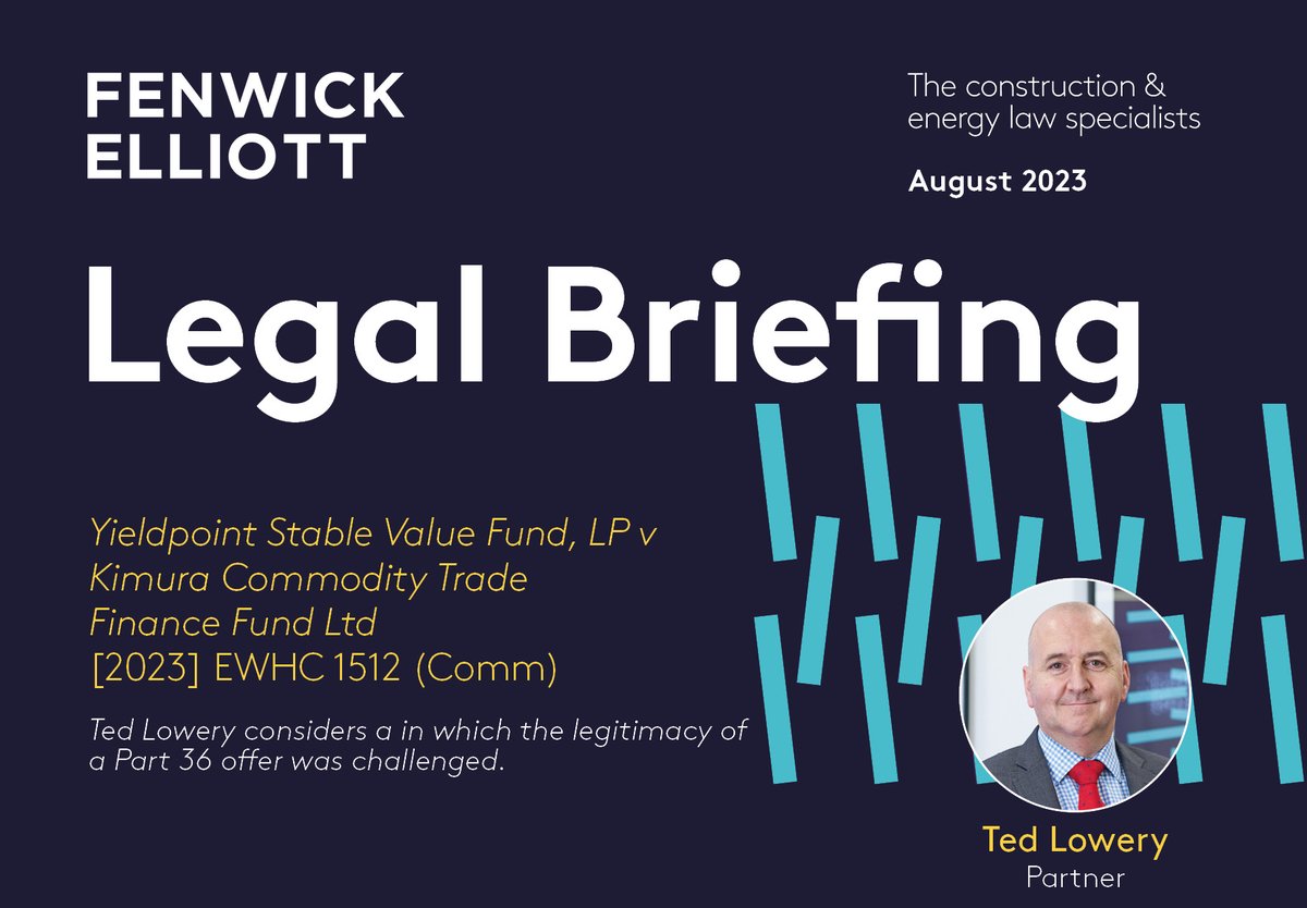 In the latest Legal Briefing, Ted Lowery considers a case in which the losing party argued that there should be no enhanced costs recovery where the winning party’s Part 36 offer had not amounted to a genuine attempt to settle the proceedings. Read more: fenwickelliott.com/research-insig…