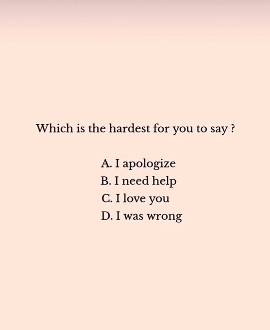 What&rsquo;s hardest for you?  Mine is B https://t.co/kXPNtmyJvJ<a href="/tag/positivitytime"class="tags"><span>#positivitytime</span></a>