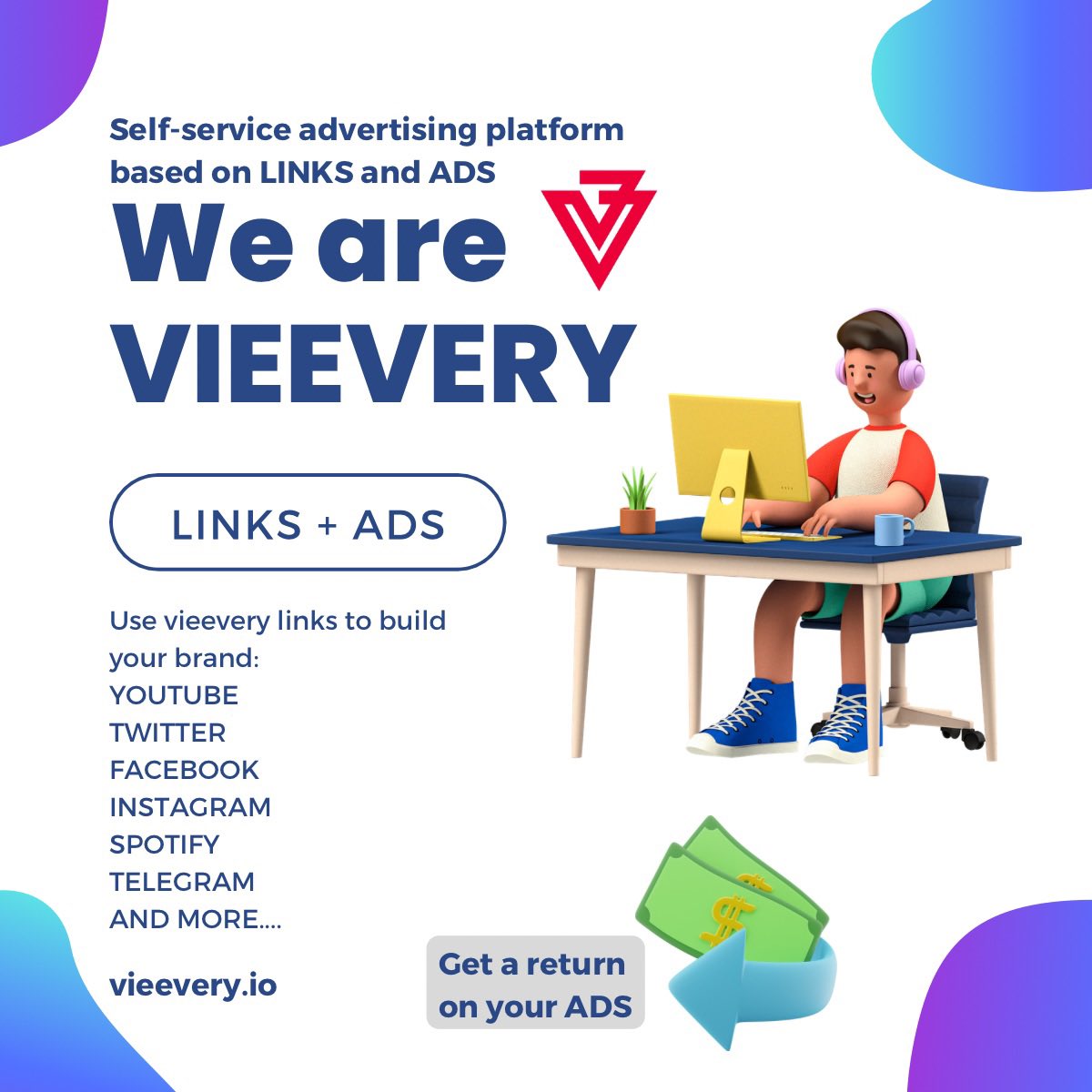 Skróć swoje linki, dodaj reklamy i obserwuj wyniki. Z Vieevery.io osiągniesz swoje cele marketingowe! 

#Fantastico #MarketingDigital