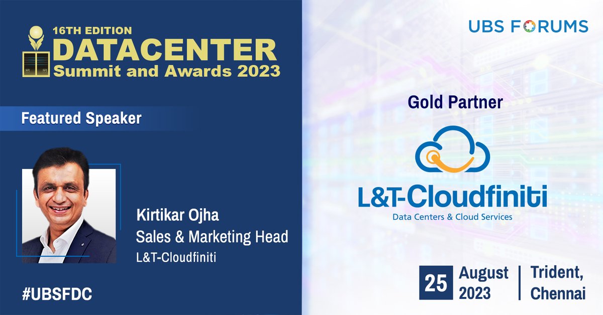 ubsforums's tweet photo. We are thrilled to welcome 𝗞𝗶𝗿𝘁𝗶𝗸𝗮𝗿 𝗢𝗷𝗵𝗮 from @LTCloudfiniti as our honourable speaker for the Exclusive "16th Edition DataCenter Summit & Awards 2023" happening on 25th August 2023 at Trident, Chennai.
Register At- https://t.co/5HuvhI6Jw9
#UBSFDC #datacenters https://t.co/kpgxR8FTtq