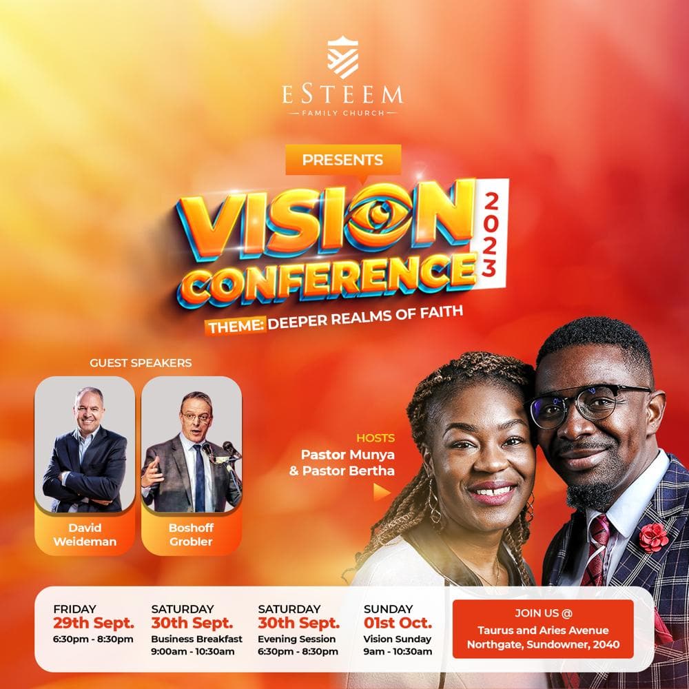 EsteemChurch's tweet photo. Esteem Family Church Vision Conference 2023 is drawing near. We are certain that God will do things that are beyond our own expectations. Come and experience God for yourself. God will usher us into deeper realms of faith. Now is the time to do the impossible!!!!#visionconference https://t.co/TXRntBNaLO