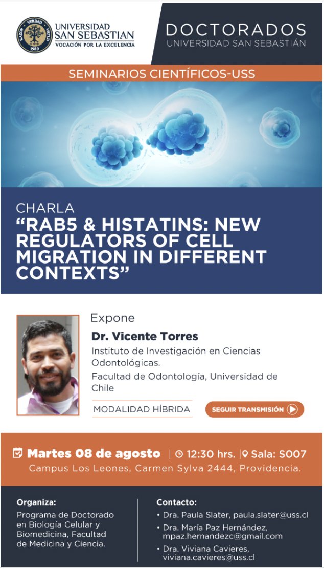 doc_biocell_med's tweet photo. Un nuevo seminario del Programa este martes 08 de agosto. En esta ocasión conoceremos la investigación del Dr. Vicente Torres, académico colaborador de nuestro Doctorado. ¡Los esperamos! https://t.co/maQ4H1ZY7s