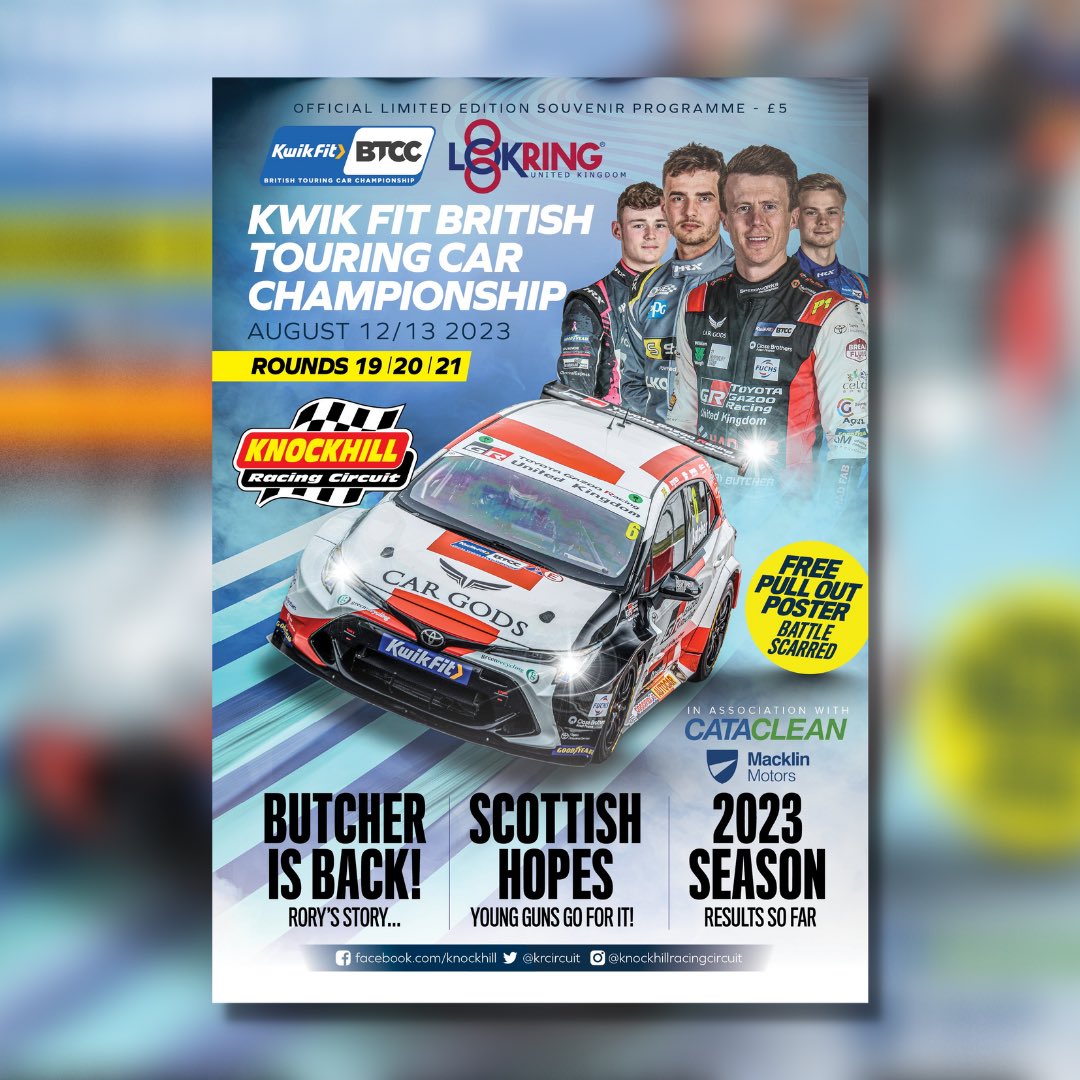 HERE IS THE OFFICIAL PROGRAMME FOR THIS WEEKEND'S BTCC ACTION AT KNOCKHILL!! If you are coming to @BTCC next weekend, be sure to purchase a special souvenir programme at the Circuit Office. Official Limited Edition Souvenir Programme - Only £5