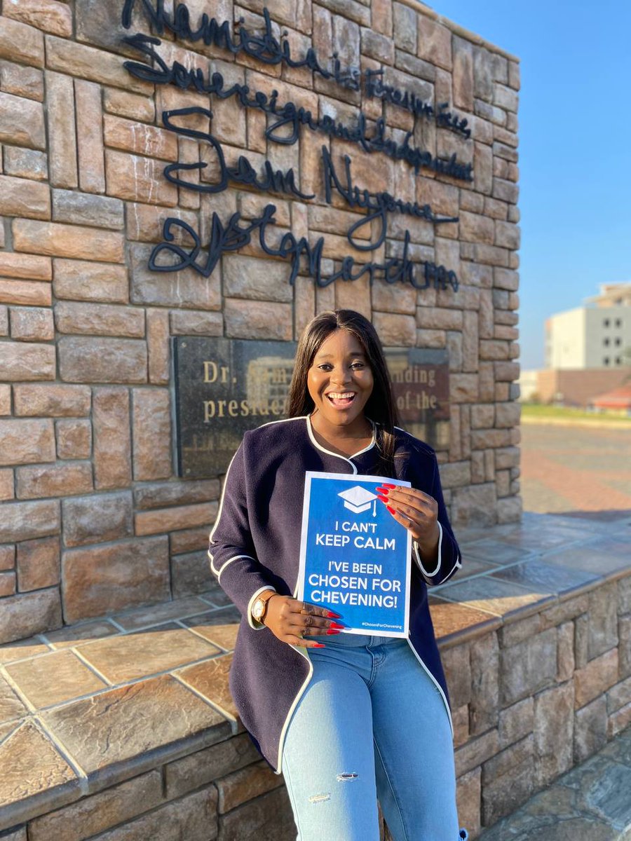 UKinNamibia's tweet photo. This Monday morning, we are delighted to share that @Daardie_Suki has been #ChosenForChevening 👏🥳

She will study for her MA in International Child Rights and Development @KingsCollegeLon. 

Congratulations Letta &amp; welcome to the @CheveningFCDO family! https://t.co/VKqKlphMiS