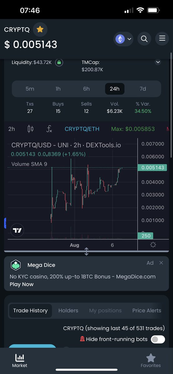 It’s on his way to brake out and get a new ATH, waiting for the Shibarium launch for the real 🚀. If you want something early, this is the one!

✔️unique use case : web 3 browsing, ✔️One stop shop for all your crypto  
✔️Doxxed team!
✔️Marketing Wallet 0 usd used! 👀