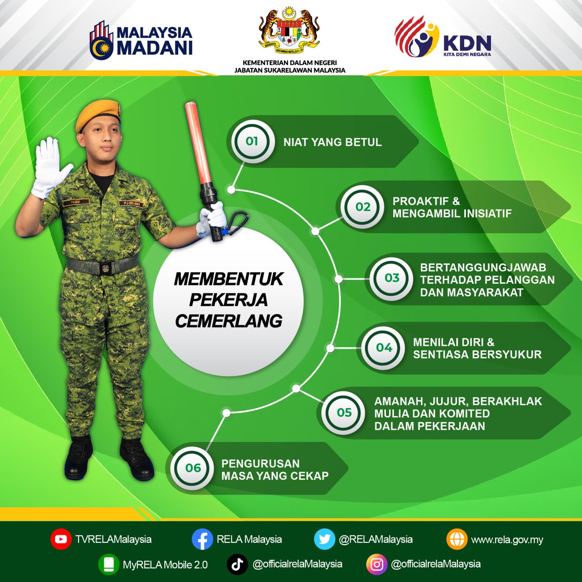 𝑾𝒂𝒄𝒂𝒏𝒂 𝑴𝒐𝒕𝒊𝒗𝒂𝒔𝒊 :
Isnin | 7 Ogos 2023 :-

" Membentuk Pekerja Cemerlang  ...🤗"
#relamalaysia #relajiwamalaysia #SetiaBerbakti #KeselamatanTanggungjawabBersama #MalaysiaMadani #kdnmadani

<a href="/KDNPUTRAJAYA/">KDN🇲🇾</a> <a href="/saifnasution/">Saifuddin Nasution Ismail</a> <a href="/drshamsulanuar/">Dr Shamsul Anuar Nasarah</a> <a href="/yahyakgc/">Yahya Sulaiman</a>