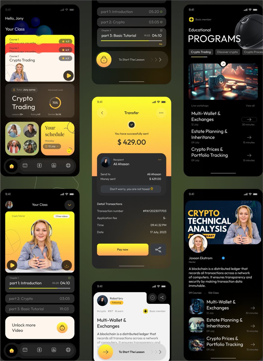 HabiburHijibiji's tweet image. A crypto-learning app! It offers an unparalleled user experience, simplifying complex concepts for all levels of enthusiasts. 
Behance: shorturl.at/IUWY8
Fiverr: shorturl.at/AIY89
#UIUXdesigner #CryptoLearning #MobileAppPortfolio #mobileappdesign #DesignInnovation 💎