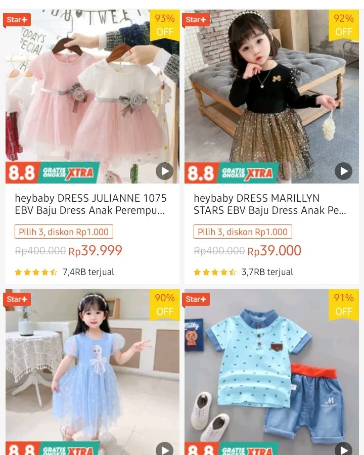 ayun_eep's tweet photo. Toko baju anak import termurah 

Dan bagus2 banget, kemaren sempet belanja banyak buat di jual lagi. Pokok rekomen banget deh
Apalagi sering live di shopee jadi masih dapet potongan bnyak dan gratis ongkir,

Rating sama penjualan nya terbukti ya

https://t.co/YcpWZZpYJp https://t.co/OcqhxLCAGC