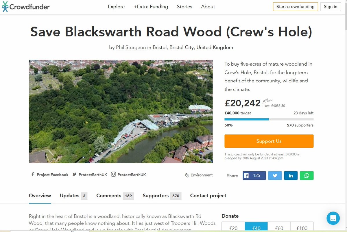 Friends of Troopers Hill (@troopershill) on Twitter photo 3 interviews about Blackswarth Rd Wood on @bbcrb this a.m. First was 6:37 so listen again later. Next Phil Sturgeon of the charity <a href="/ProtectEarthUK/">Protect Earth</a> 7.30 ish.
Great news that the crowdfunder is over halfway to its target. See
crowdfunder.co.uk/p/save-blackswโฆ
Please give your support 3 interviews about Blackswarth Rd Wood on @bbcrb this a.m. First was 6:37 so listen again later. Next Phil Sturgeon of the charity <a href="/ProtectEarthUK/">Protect Earth</a> 7.30 ish.
Great news that the crowdfunder is over halfway to its target. See
crowdfunder.co.uk/p/save-blackswโฆ
Please give your support