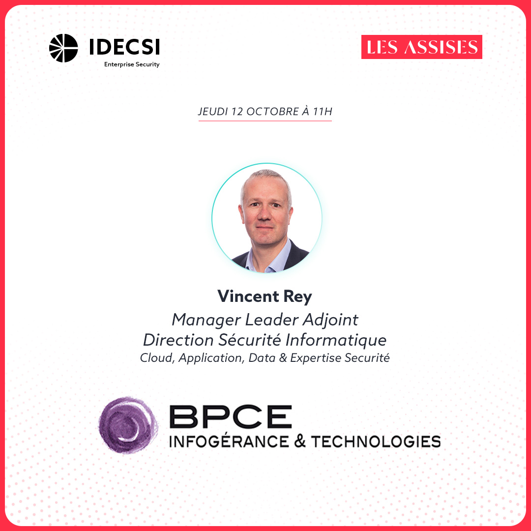 IDECSI - The Personal Security Assistant (@idecsi) on Twitter photo Vous l'avez peut-être manqué, BPCE-IT sera un de nos invités sur <a href="/Les_Assises/">Les Assises</a> lors d'un atelier RETEX avec Vincent Rey, Manager Leader Adjoint, autour de la protection des données et la maîtrise des partages sur #M365. Pensez à vous inscrire sur la plateforme!
#cybersécurté Vous l'avez peut-être manqué, BPCE-IT sera un de nos invités sur <a href="/Les_Assises/">Les Assises</a> lors d'un atelier RETEX avec Vincent Rey, Manager Leader Adjoint, autour de la protection des données et la maîtrise des partages sur #M365. Pensez à vous inscrire sur la plateforme!
#cybersécurté
