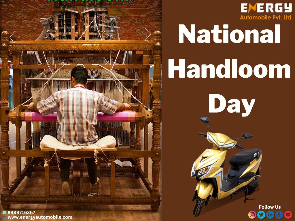 EnergyAutomobi1's tweet photo. National Handloom Day
#NationalHandloomDay2023 #electricvehicle #ev #electriccar #electric #electricvehicles #electricscooter #electricbike #ebike #zeroemissions #emobility #escooter #electricmobility #scooter #gogreen #model #ecofriendly #goelectric #reversemode #antitheft https://t.co/Gf8d4hkoEx