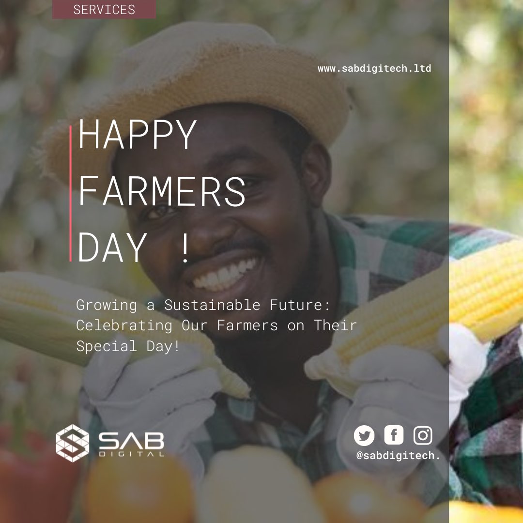 sabdigitech's tweet image. Growing a Sustainable Future: Celebrating Our Farmers on Their Special Day!
#happyfarmersday #sabdigitech