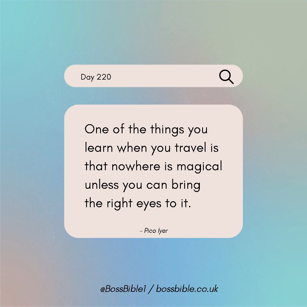 Boss_Bible's tweet photo. Day 220: Of bringing the right eyes to your travels. Have a blessed week everyone 💜💖 #BossBible #travel https://t.co/7XEwrT5BYz