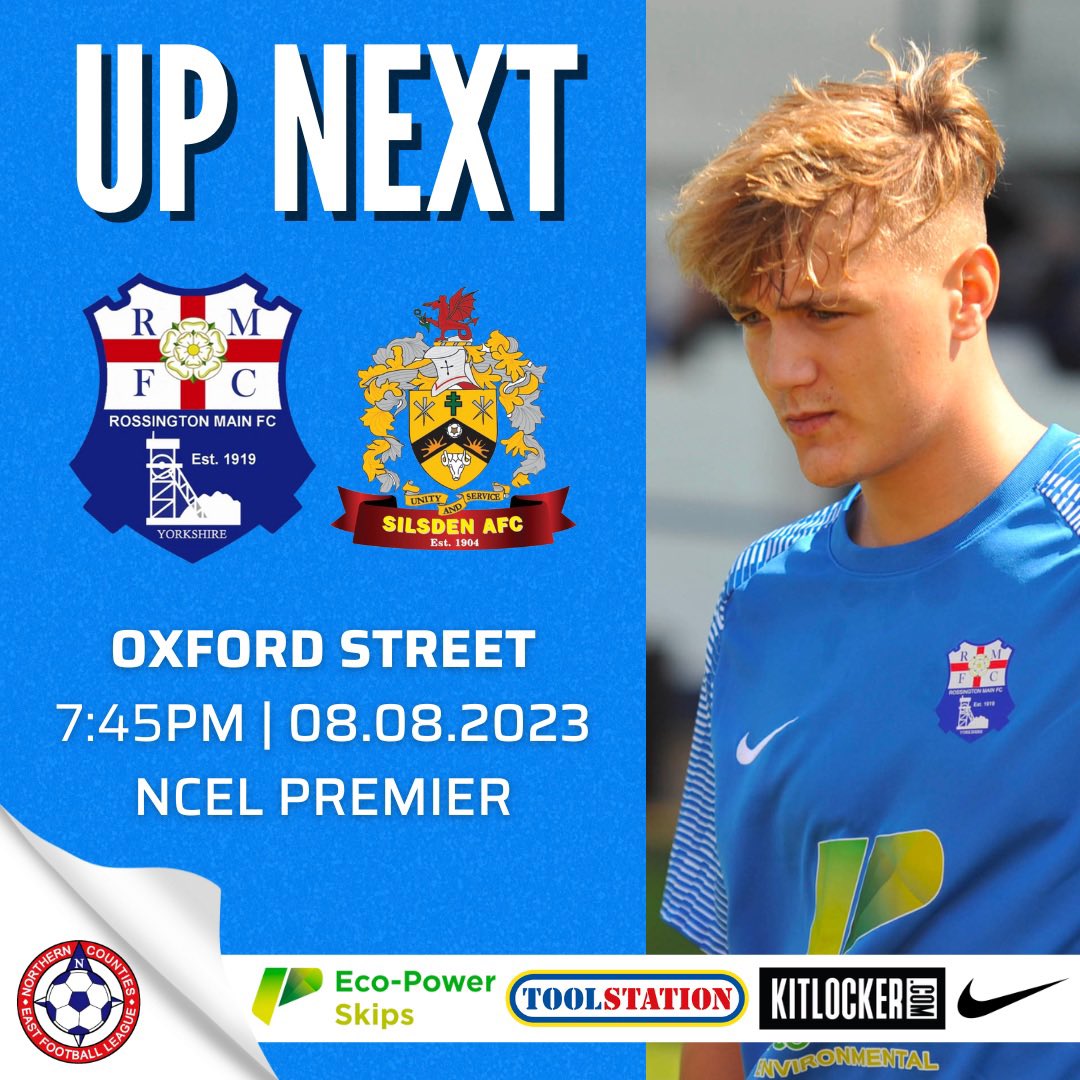 ⏭ | 𝗨𝗣 𝗡𝗘𝗫𝗧

Following our <a href="/EmiratesFACup/">Emirates FA Cup</a> success at the weekend, we turn our attentions back to league action this Tuesday evening as we welcome The Cobbydalers to Rossington.

🆚 <a href="/SilsdenAFC/">Silsden AFC</a> 
📆 08/08/23
🏟 Oxford Street
⌚️ 19:45 Kick Off 
🏆 <a href="/NCEL/">Macron NCEL</a> Premier

#UTM