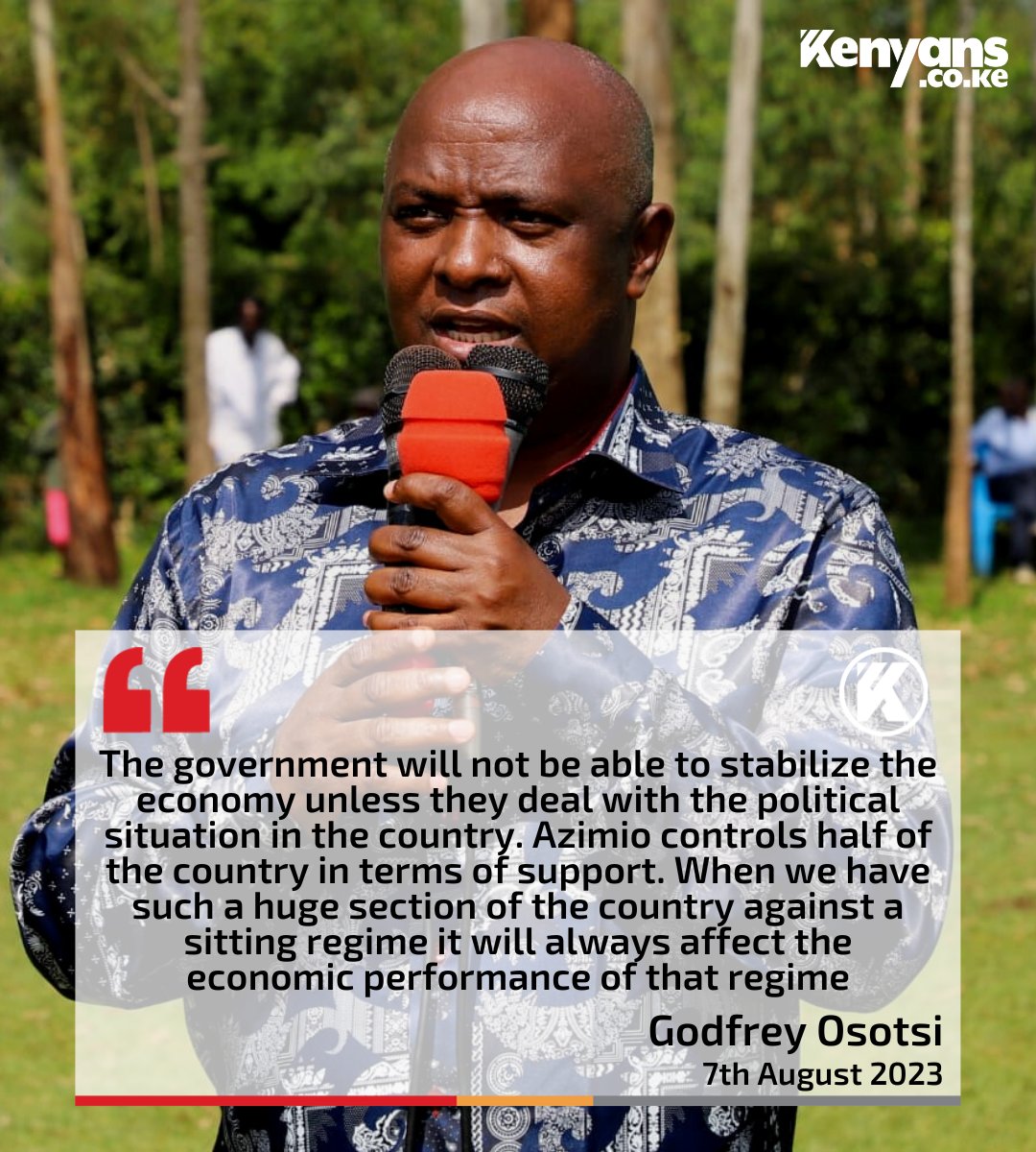Azimio controls half of the country in terms of support - Godfrey Osotsi