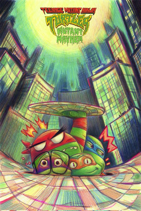 Cowabunga! We're shelling out a double feature from our bro ! If you're an `80s kid, you might recognize this one. We're loving this vibrant and playful rendition of the 1990 TMNT theatrical poster-it's a shell of a good tribute!  Teenage Mutant Ninja  Mutant Mayhem is only in theaters NOW. Get your tickets today!  #SponsoredbyParamount #TMNT #MutantMayhem    