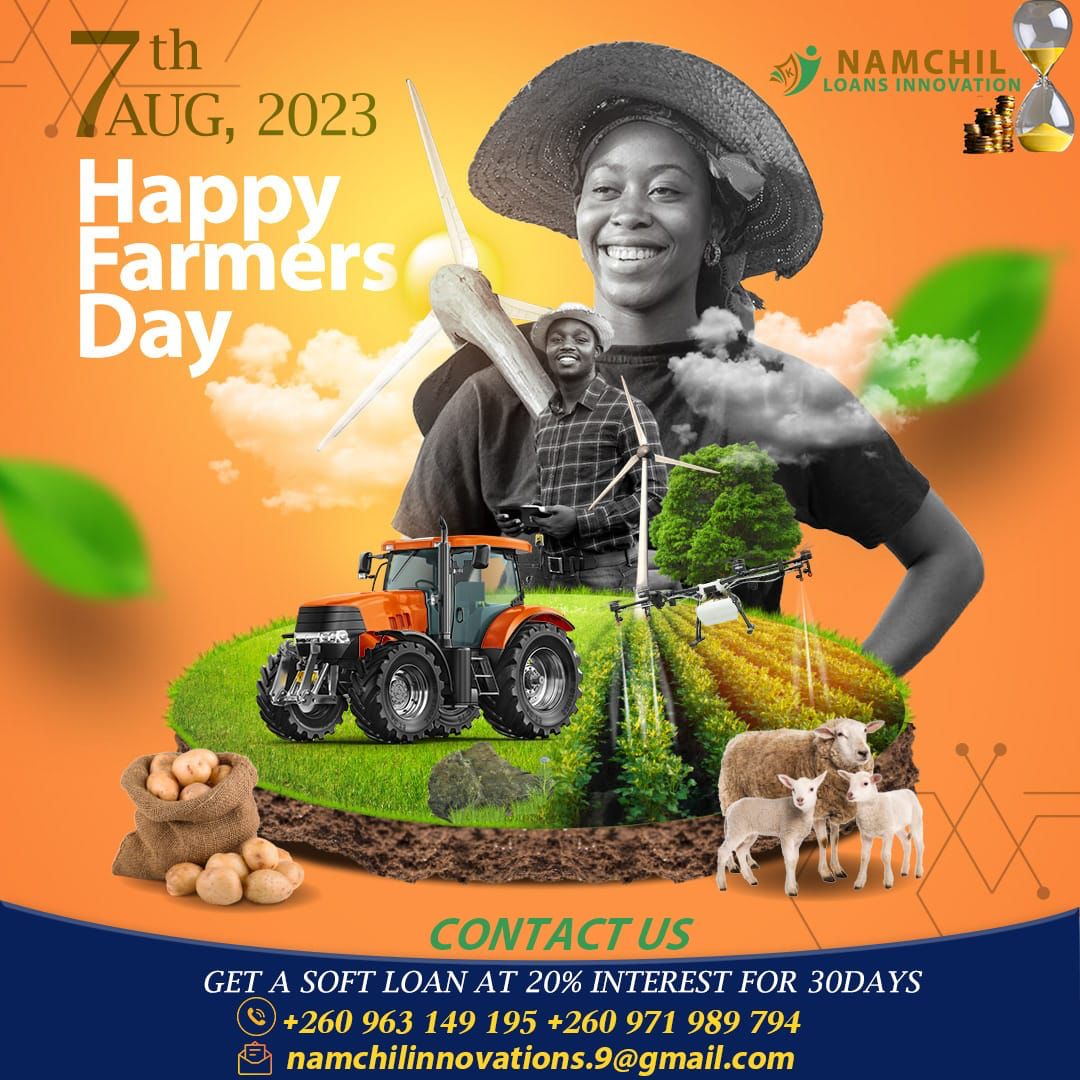 Namchilloans's tweet photo. Happy Farmers Day Dear Farmers. Have a well rested holiday 🙌🏽 

Also get your loans from us in readiness for the rainy season... https://t.co/13Vqulg4zR