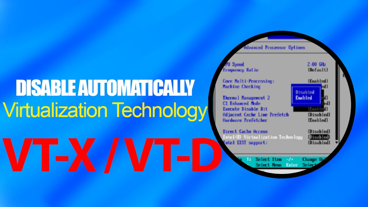 FixerWindows's tweet image. After Restarting the PC VIRTUALIZATION TECHNOLOGY VT-x Turn off Automati... youtu.be/3aVQDqurIEc via @YouTube #virtualizationtechnology #vtx #VtD #intel #AMD