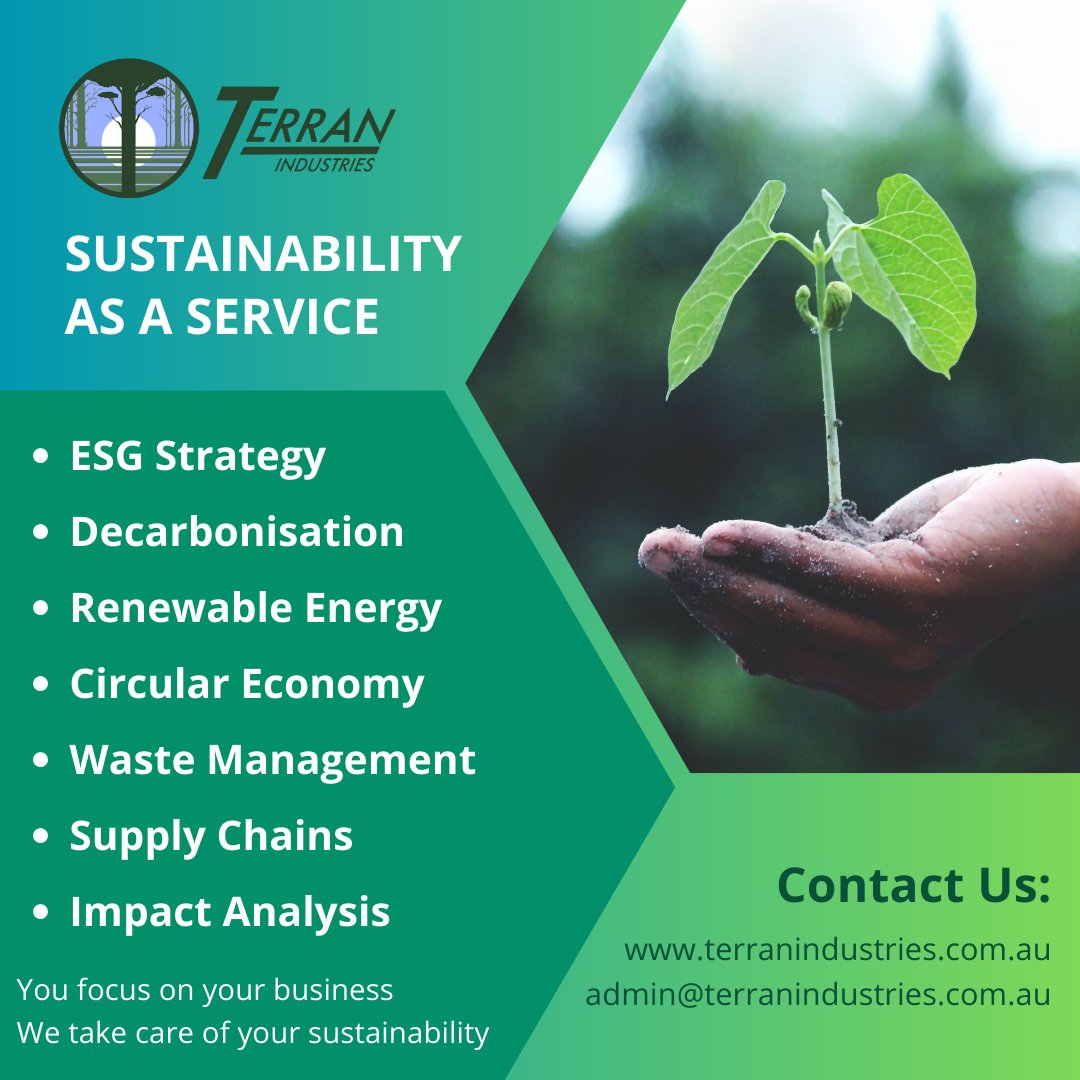 TerranIndustri2's tweet photo. Confused about ESG?
Don't know where to start your sustainability journey? 
Under stakeholder pressure to decarbonise? 

Terran Industries can help. 
You focus on your business - we take care of your sustainability. 

#ESG #Sustainability #CircularEconomy https://t.co/g5ZSkmHegT