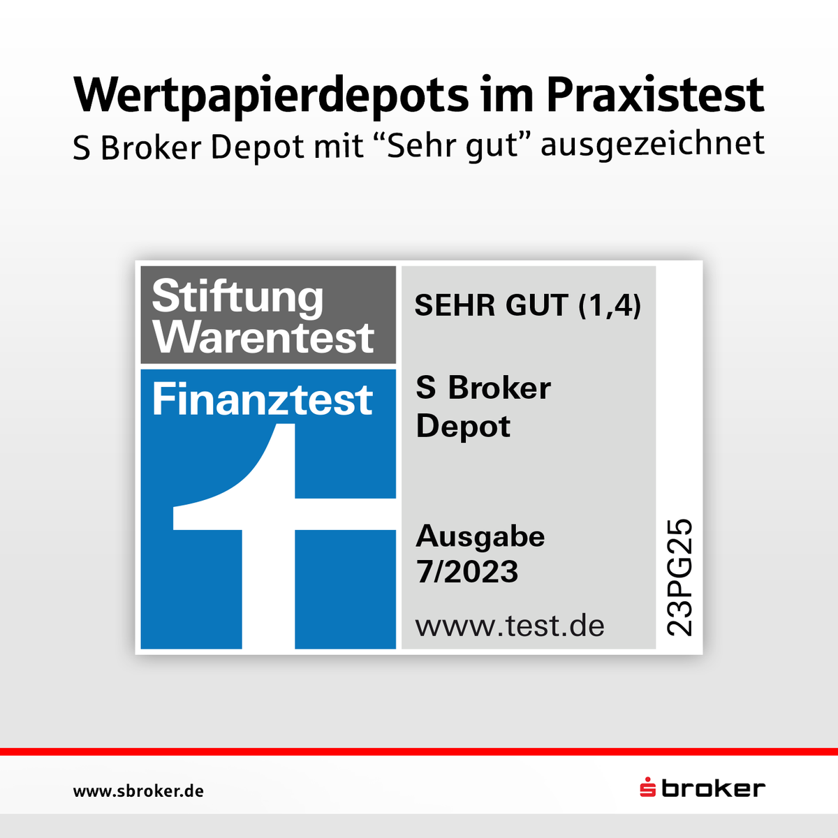 Das S Broker Depot mit 'Sehr gut' bewertet. 💪 

𝗩𝗶𝗲𝗹𝗲𝗻 𝗗𝗮𝗻𝗸!

#sbroker #sparkasse #wertpapiere #finanzen #trading #börse #Finanztest #Auszeichnung