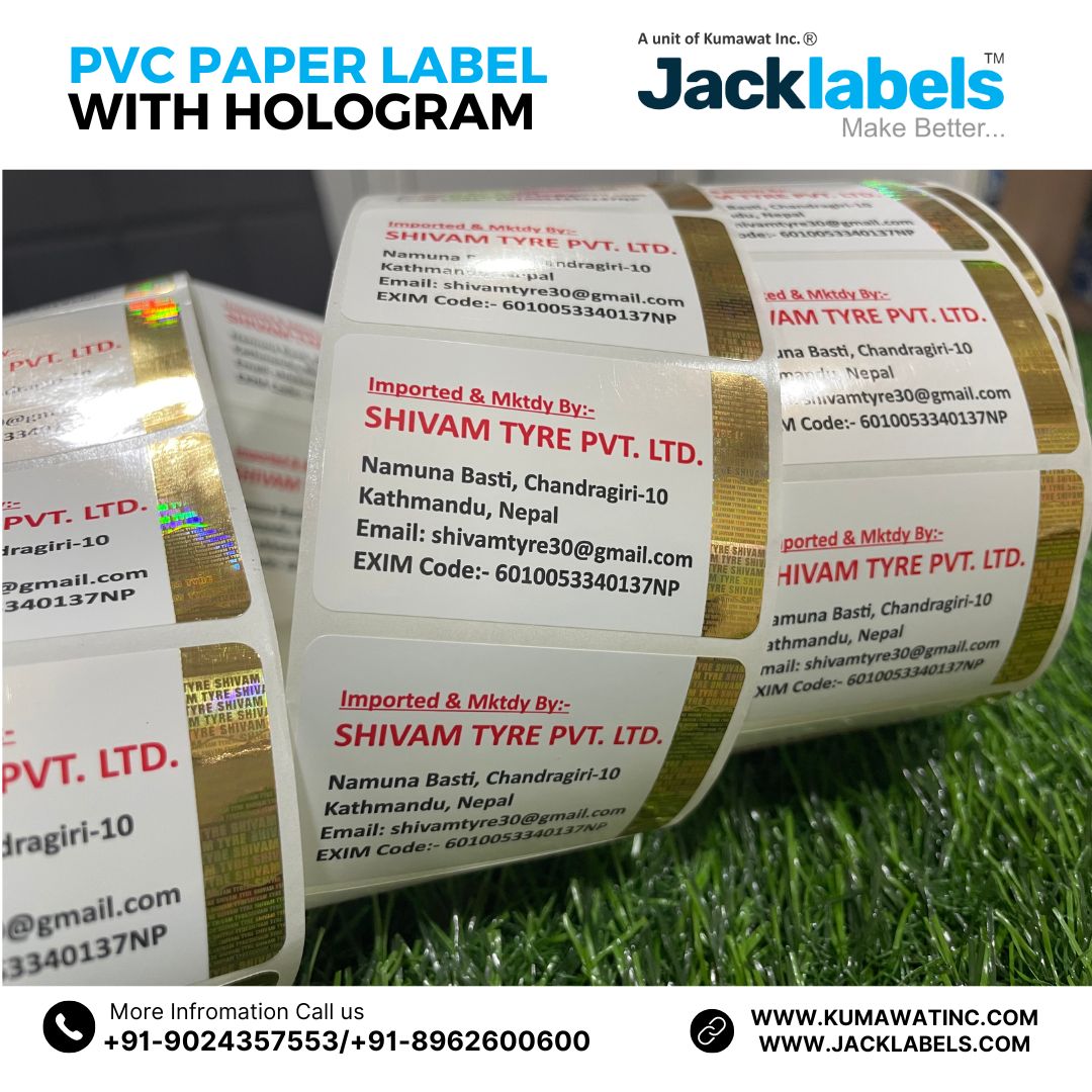 jacklabelsindia's tweet image. PVC Paper Labels with Hologram are a great way to add a touch of luxury and security to your products. 
#holographiclabels #securitylabels #luxurylabels #productlabels #brandprotection #counterfeitingprevention
CALL:- +91-8962600600