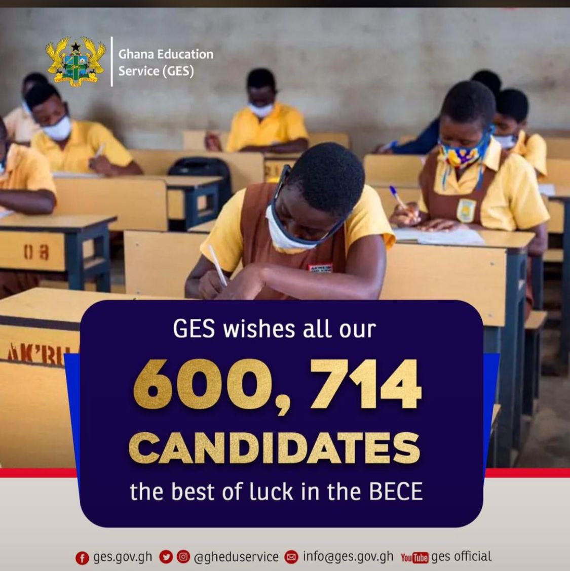Wishing all 600,714 members the best of luck in the B.E.C.E