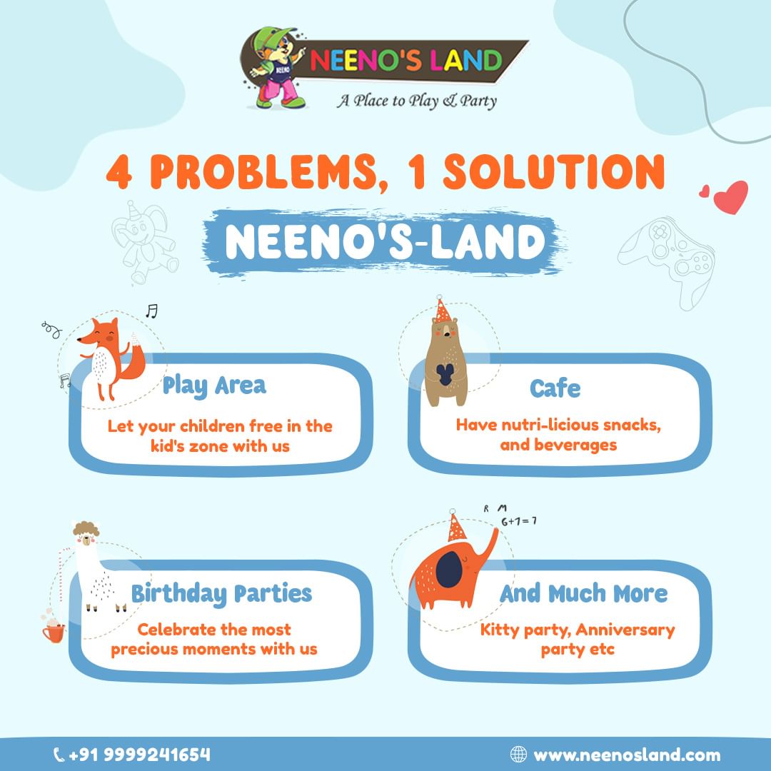 Neeno's Land is a fun-filled adventure destination where kids can let loose, play, and make unforgettable memories.

 #cafe #kidsbirthday #kidsbirthdayparty #kidsbirthdaycake #birthdaypartykids #birthdaypartythemesforkids #kittyparty #girlgang #partytime #arcade #gaming