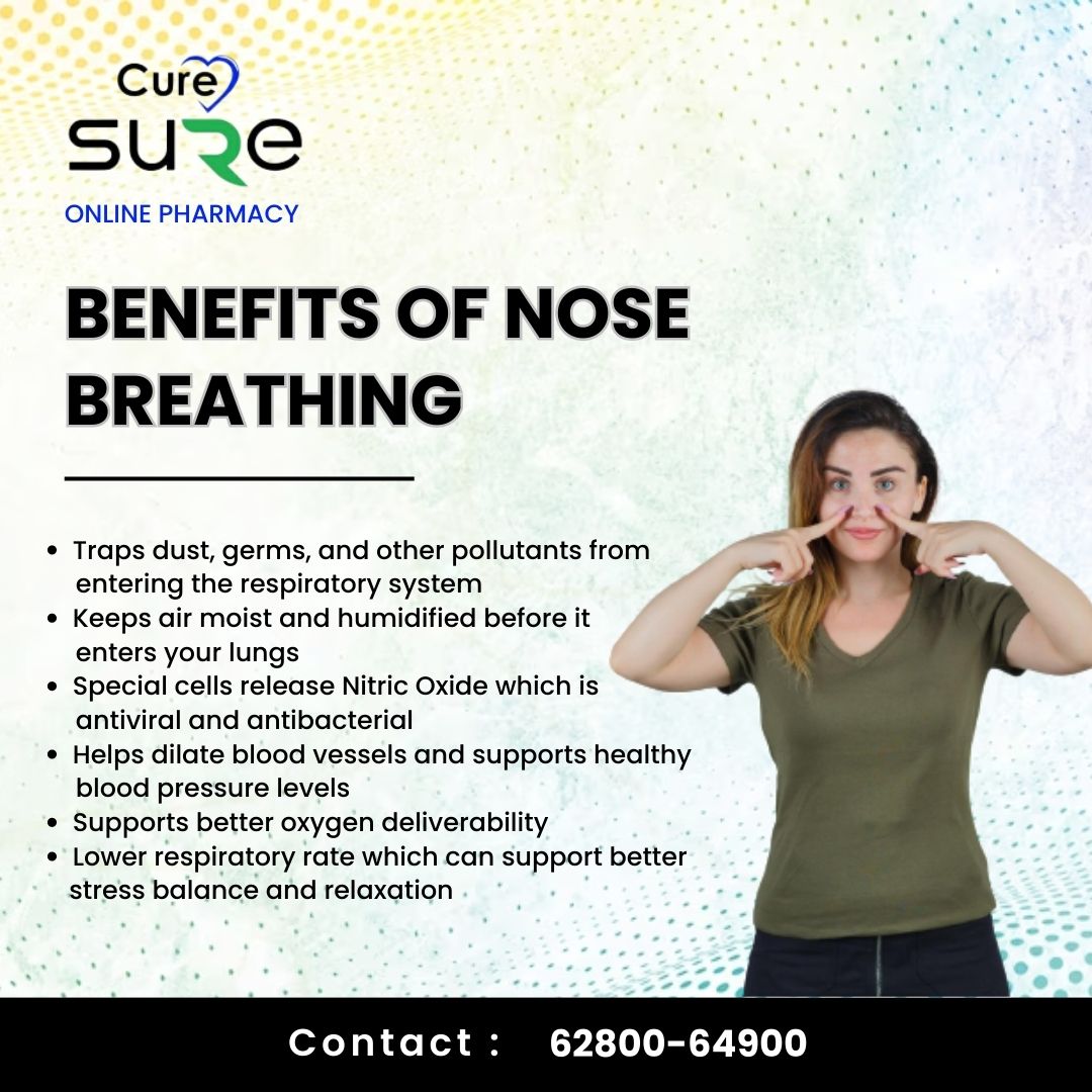 Unlocking the Power of Nose Breathing: From filtering out pollutants to boosting immunity, discover the amazing benefits of breathing through your nose.

#breathebetter #nasalhealth #immuneboost #healthylungs #stressrelief #naturaldetox #wellnesstips #genericmedicines #curesure