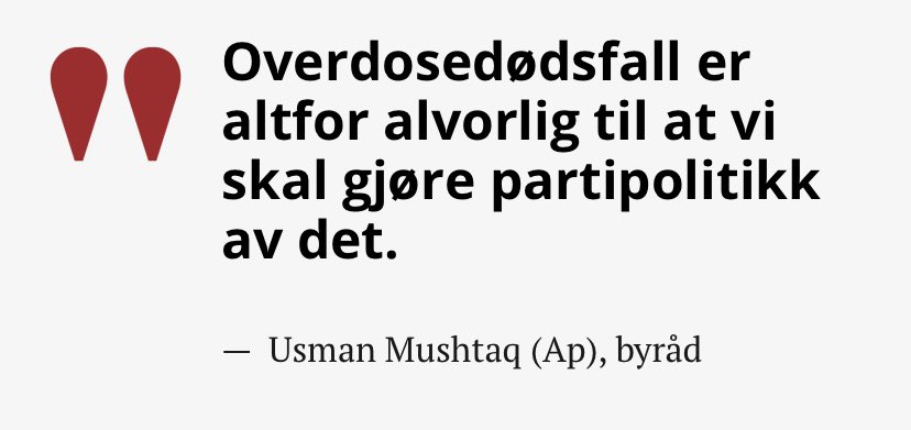 Herregud, for en håpløst ting å si av Usman Mushtaq. Det var vel Arbeiderpartiet som gjorde ruspolitikk til partipolitikk da de sa nei til rusreformen.