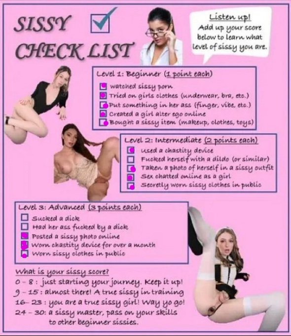 AmandaFatSissy's tweet photo. Seems I have some work to do x
#Sissy #SissyCheckList #SissySlut #SugarDaddy #Kinky #Chastity #PermanentChastity https://t.co/yX70CTdeBw