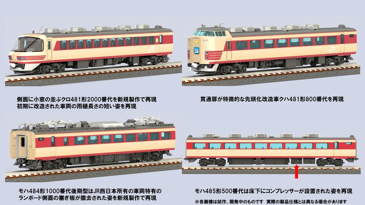 485系（京都総合運転所・雷鳥・クロ481-2000）基本/増結セットのご案内