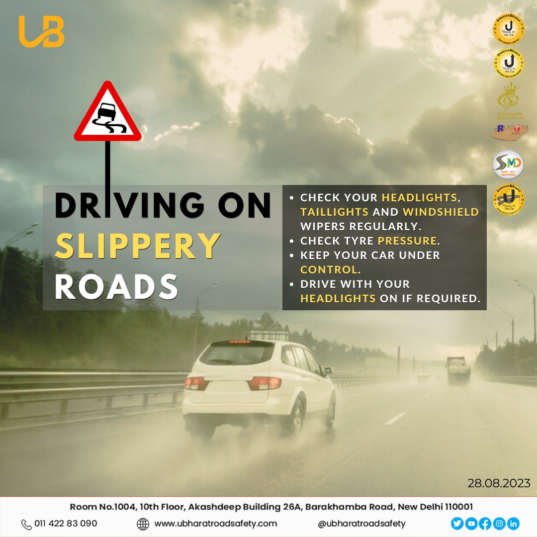UnnayanB's tweet photo. Driving on slippery roads is tricky. Here are some important safety tips that you need to follow.#DriveSafeSaveLives #RoadSafetyMatters #BeAlertOnTheRoad #ArriveAlive #SafetyFirstAlways #FollowTrafficRules #StayFocusedDriveSmart #NoTextingWhileDriving #SlowDownSpeedUp https://t.co/t3UsIv3hIP