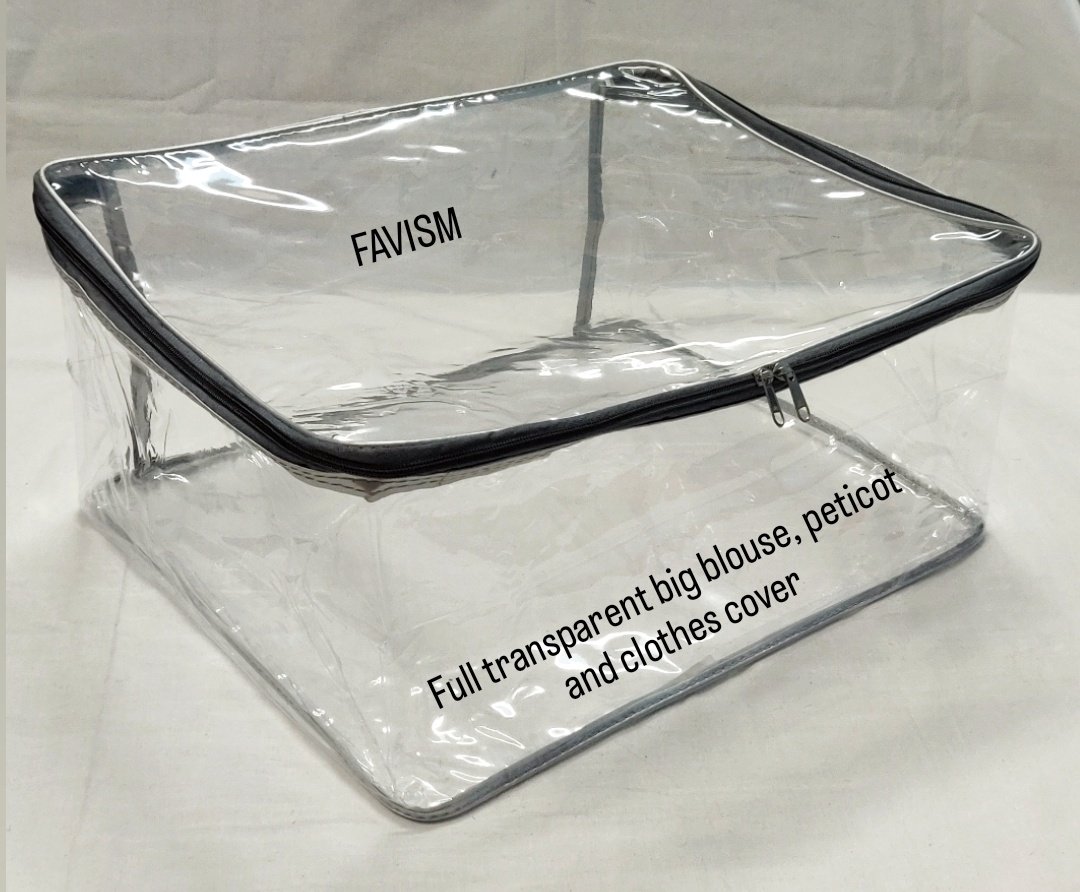 favismindia's tweet photo. Full transparent blouse | peticot & clothes cover bag, best product for keeping your costly clothes in it, made with 30MM thick transparent material and side piping to look more beautiful you can keep 6-8 clothes in it. #blouse #blouses #peticoat #blousedesign #sareeblouse https://t.co/GSvYn4sYlp