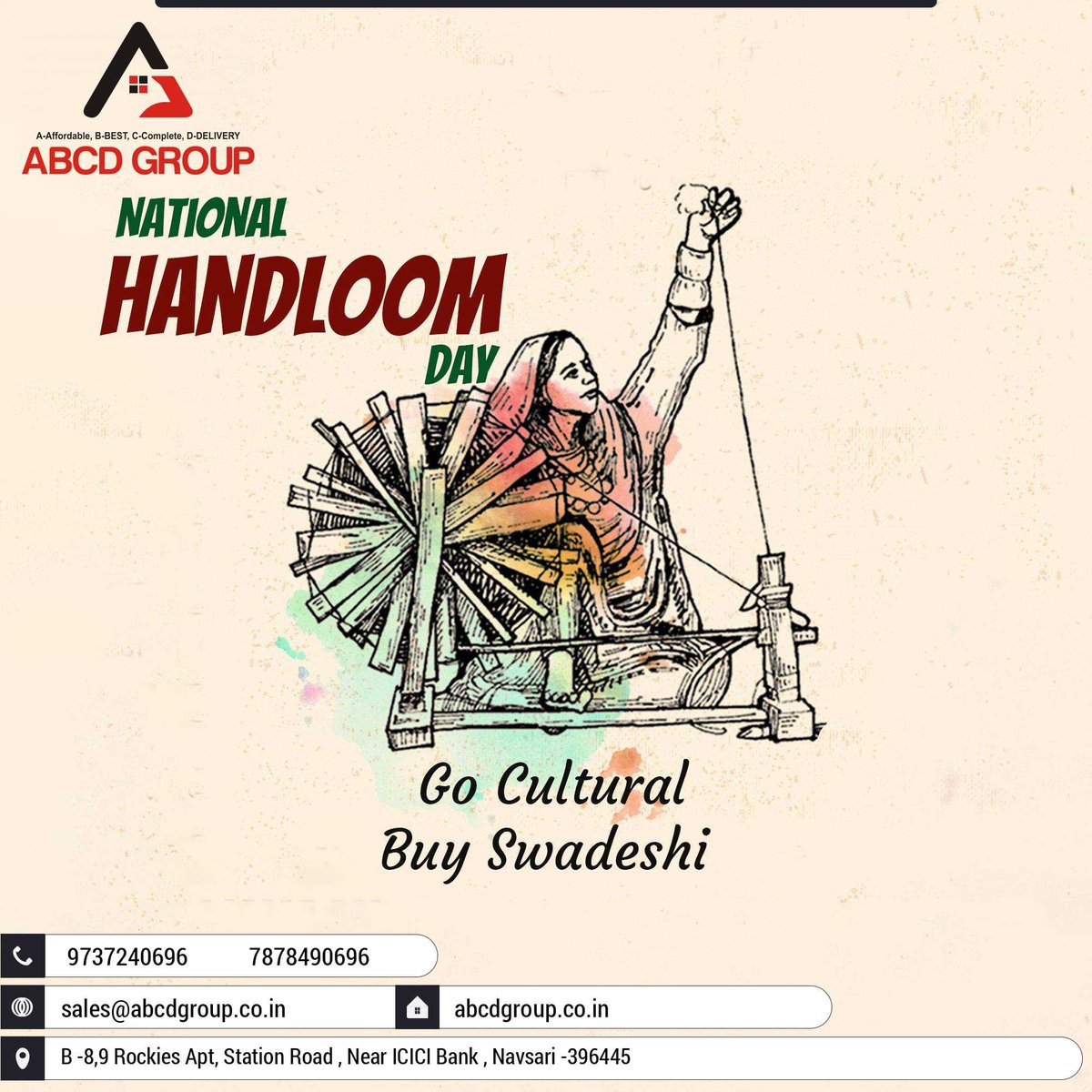 Greetings from ABCD GROUP
                    #Craftsmanship #handloomlove #Handloom #handlooms #handwoven #HandcraftedFabrics #HandmadeInIndia