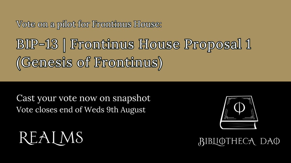 LootRealms's tweet image. Have you cast your vote?

Realms Autonomous World is laying foundations for an open and endless onchain gaming world.

Vote now:
snapshot.org/#/council.bibl…