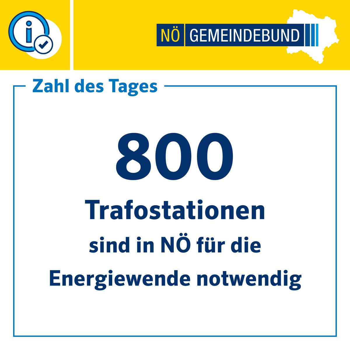 Niederösterreichs Gemeinden unterstützen die Energiewende. Weil die Netze ausgebaut werden müssen, braucht es 800 neue Trafostationen in Niederösterreich. Die Gemeinden helfen bei der Suche nach Standorten und den erforderlichen Genehmigungen. Für eine sichere Versorgung.