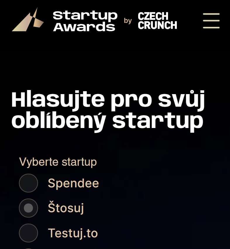 StosujCZ's tweet photo. Potřebujeme tvůj hlas! 🫵
Jdeme do finále @czechcrunch Startup Awards! 🙌
Až do konce srpna probíhá hlasování a budeme vděční, když podpoříš náš projekt "Štosuj" mezi dvacítkou nejoblíbenějších startupů. 🙏
➡️ https://t.co/MOKYU45hp0
Děkujeme! #štosuj #bitcoin #startup