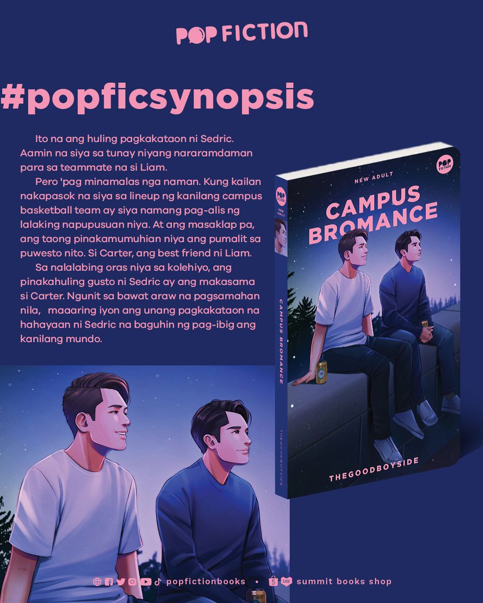 PopFictionBooks's tweet photo. The bromance is in the air. Love? Basketball? Enemies to lovers? Basta ang sure, kikiligin kayo kay Carter at Sedric. #popficsynopsis https://t.co/x8bNtvWzwb