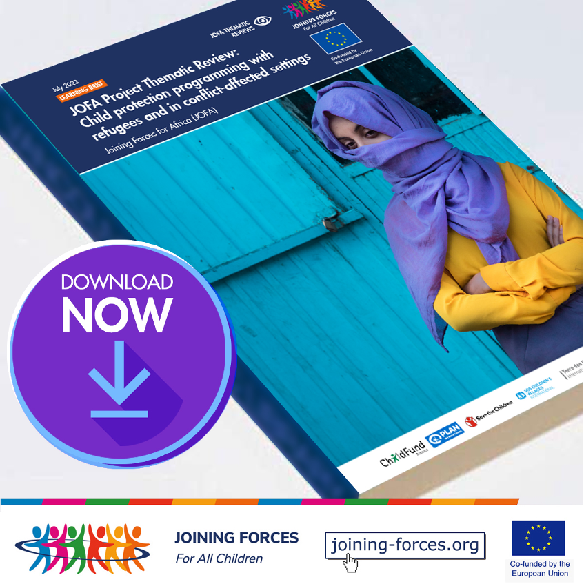 #JOFA Project partners adapted and used a set of common technical approaches and standards to support #children in very different settings. Download our review on Child Protection Programming with refugees and in conflict-affected settings. bit.ly/3XQEoc0 #JoiningForces