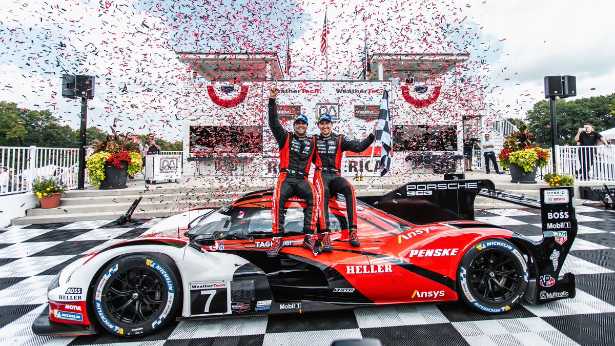 #Porsche @Team_Penske Motorsport celebrates its second win with the Porsche 963. In the @IMSA race over two hours and 40 minutes at @roadamerica, the No. 7 car brought home a commanding victory. More: porsche.click/3Ykzft3