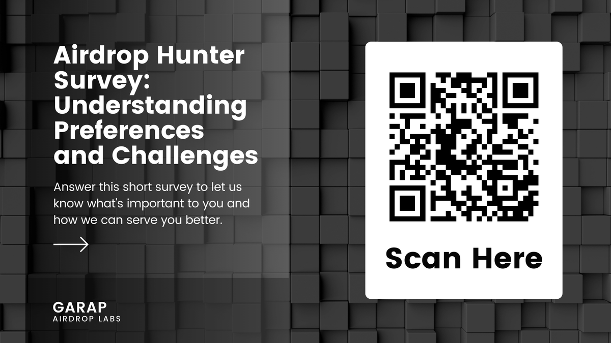 garapdotio's tweet photo. Garap is an innovative platform aimed at advancing the crypto airdrop ecosystem that anyone can use. Anyone ready to make a new breakthrough in the world of airdrop? LFG, we need your views in this survey.

Survey link: https://t.co/0B4N2MTSHn 

Any rewards in the futures! https://t.co/SYw33e5ES3