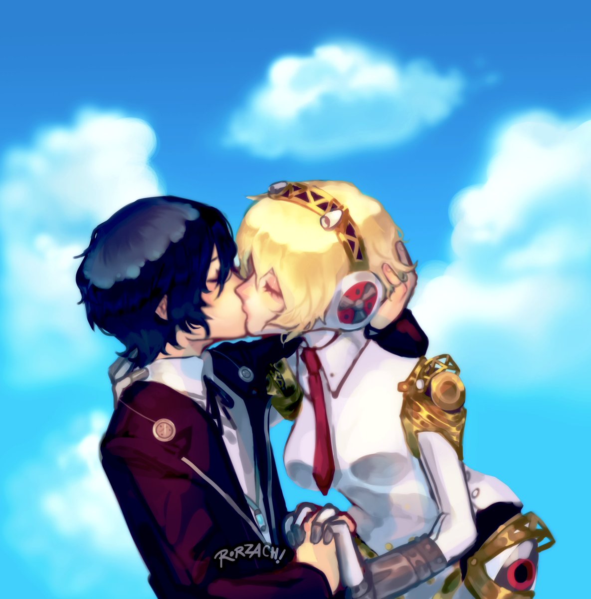 SmOOCH! 
#minatoarisato #makotoyuki #aigis #aikoto #persona3 #kiss #ship #fanart