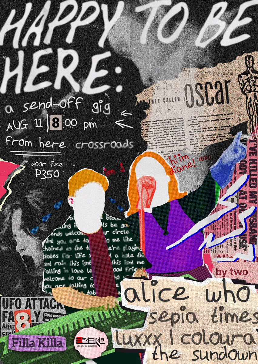 AliceWhoPH's tweet photo. Hello, friends 🤍 We’re sending-off J Russ soon so he can reach for his dreams! This means this will be our last gig as a complete band in a loooong while. ☹️ Join us this FRIDAY, AUG 11, 8PM at From Here, Crossroads for HAPPY TO BE HERE: a send-off gig ✨ https://t.co/muu2XquWBh