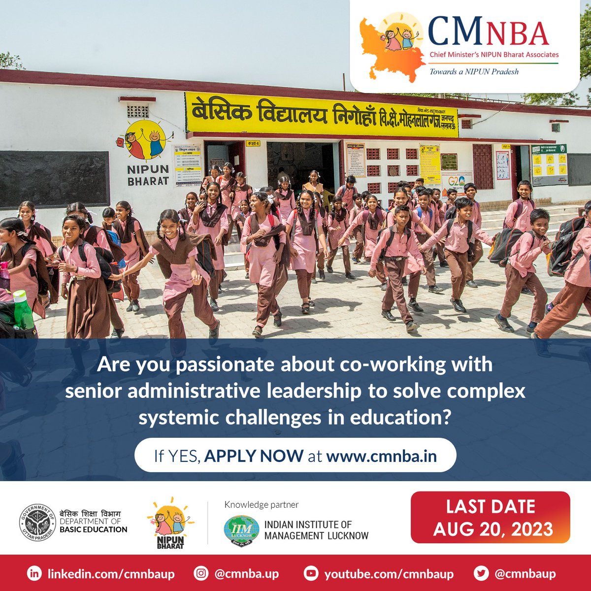cmnbaup's tweet photo. Lead a district-wide initiative and take full ownership of #education outcomes of the district. Apply now at https://t.co/NhKrdL7nN6

Last date for applications - August 20, 2023

#cmnba #fellowship #careeropportunities #education #socialimpactjobs #hiringinsocialsector https://t.co/Ic5zFy8AiA