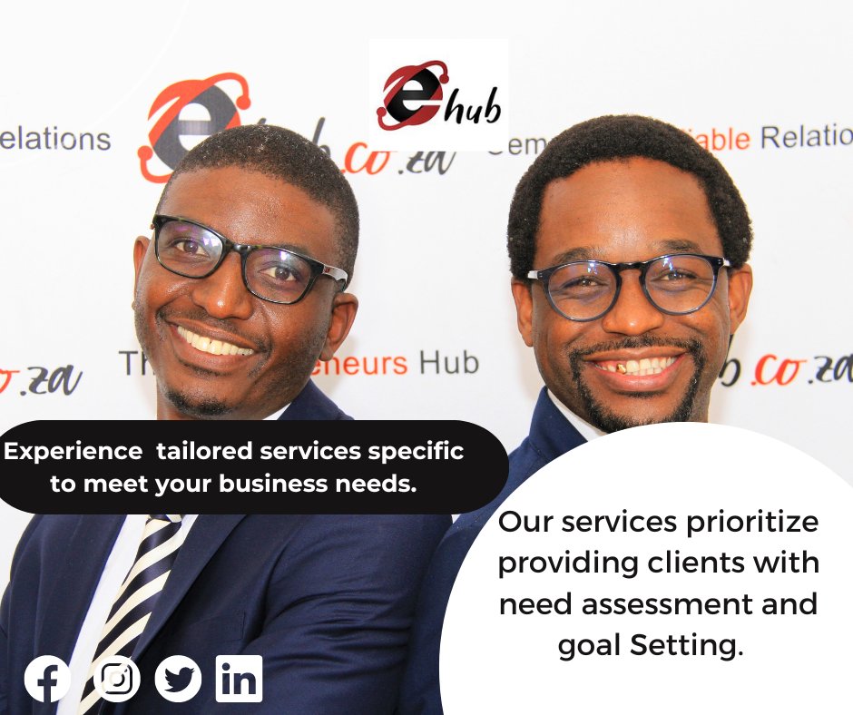 To provide our clients with specially trailored services, to meet their needs.
 
We begin by conducting a comprehensive need assement that help meet client satisfaction. 

#entrepreneurship #business #eHub #traininganddevelopment