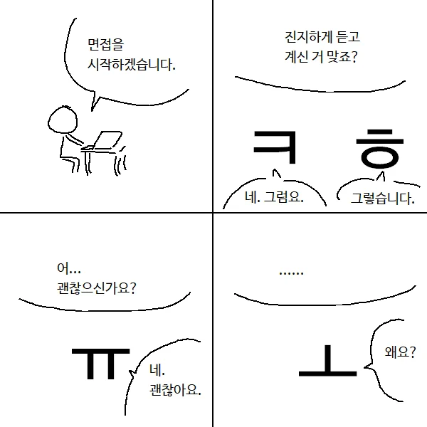 취직하기 힘든 글자들 