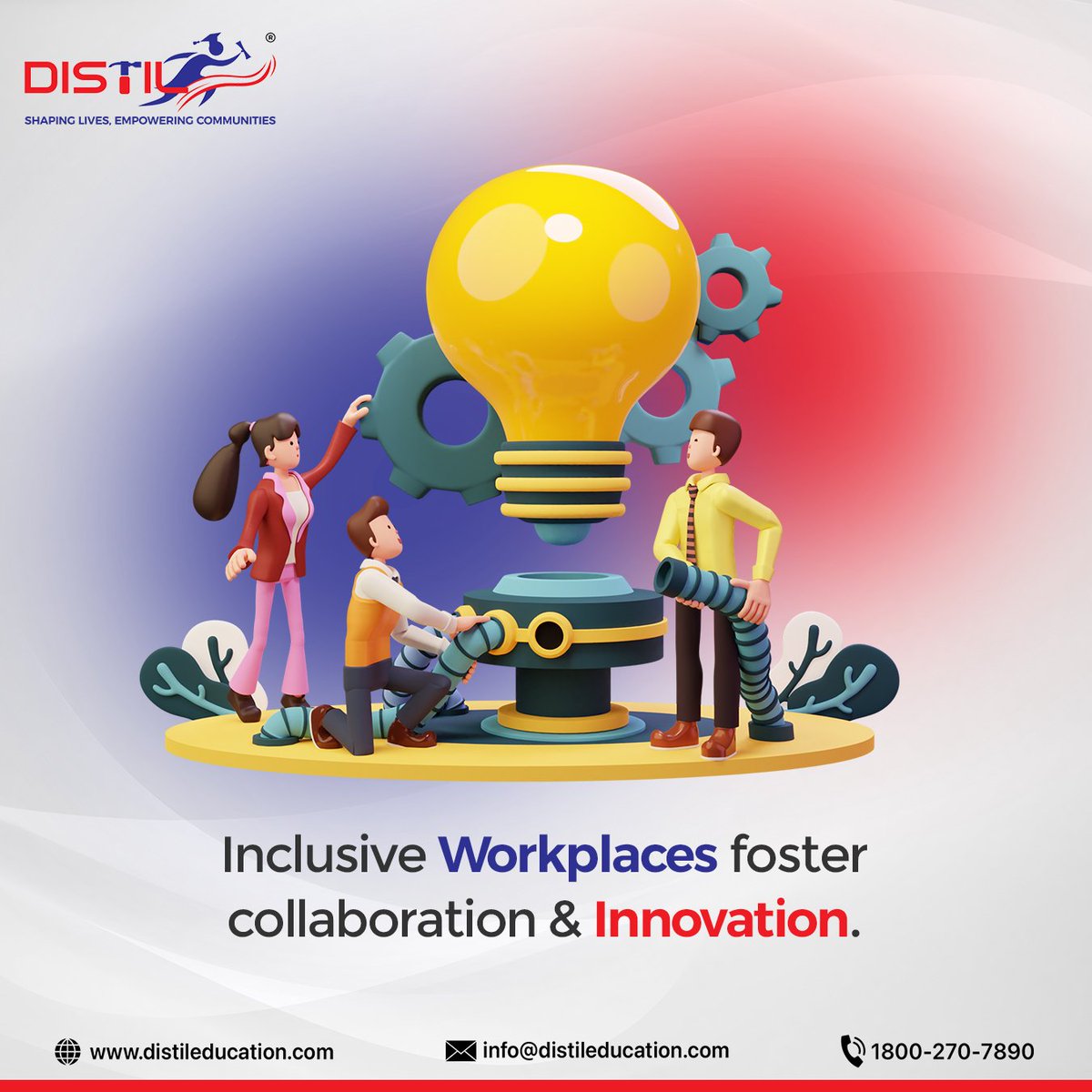 By embracing diversity and empowering every voice, organizations cultivate a breeding ground for collaboration and innovation. 

#distil #distilgroup #distileducation #InclusiveWorkforce #InnovationCulture #EmbraceDifferences #EmpowerEveryVoice #BreakingBarriers
