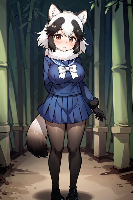 AIを描くプログラムに描くモデルを変えた後、タヌキを作り直してみました。 前より品質が少し上がったような気分です🦝🍃

#けものフレンズ 
#AIイラスト #AIart 