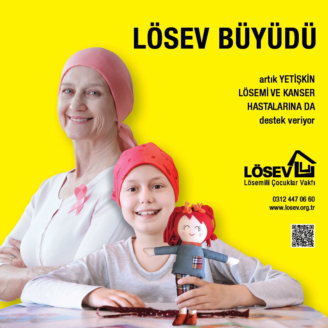📣LÖSEV BÜYÜDÜ🔔
Artık yetişkin lösemi ve kanser hastalarına da destek veriyor💛
👉 losev.org.tr/hastakayit
☎ 0312 447 06 60